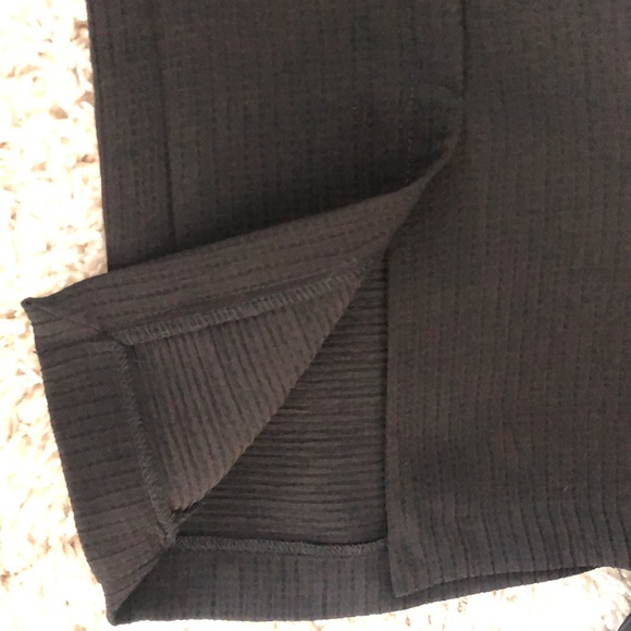 NWT Zara Black Front Slits Pants With Elastic Waistband - Picture 1 of 8